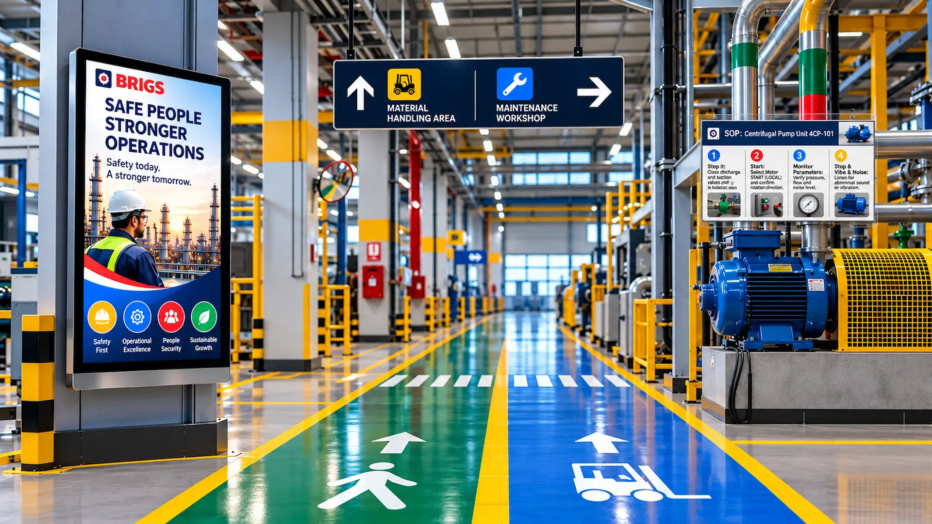 Industrial facory looking shiny like airport