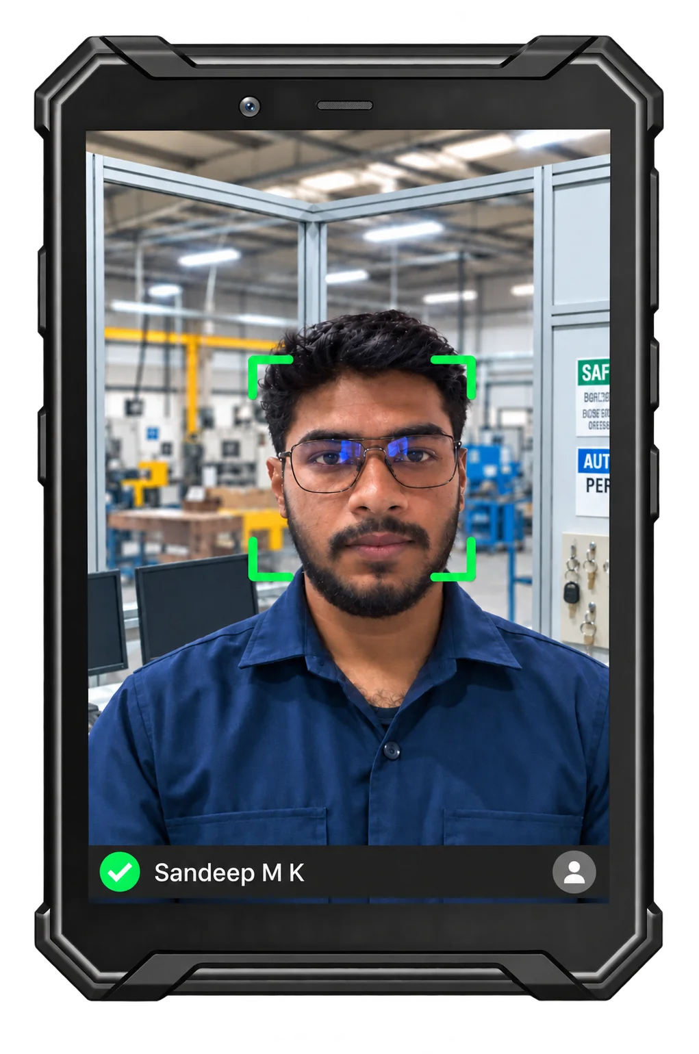 The FactoryOS Faceapp for ERT face recognition screen