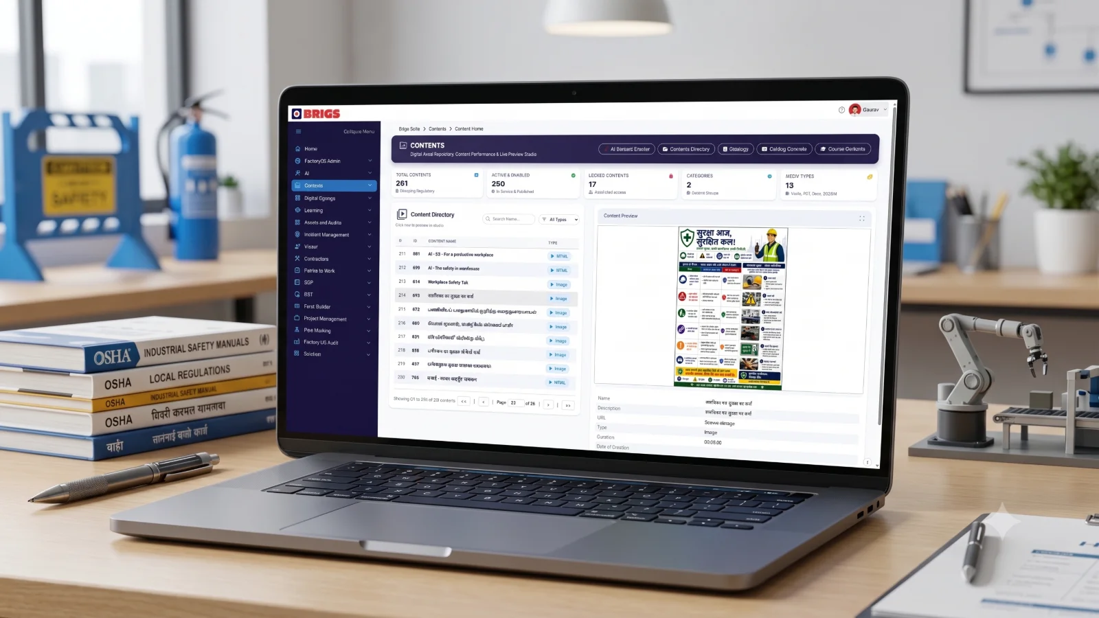 FactoryOS web console