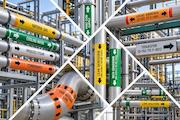 Pipe marking stickers and labels