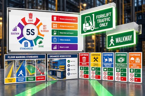 5S and standardized visual workplace boards