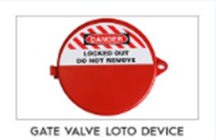 A gate valve LOTO device